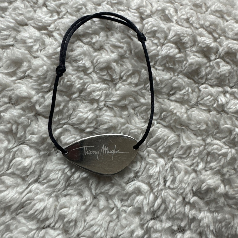 Thierry Mugler Sterling silver logo cord bracelet